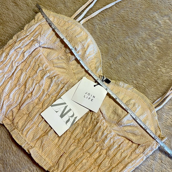 ZARA Gingham Corset Crop Top - Picture 8 of 11